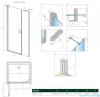 Radaway Nes Black Dws drzwi wnękowe 130cm lewe szkło przejrzyste 10028130-54-01L